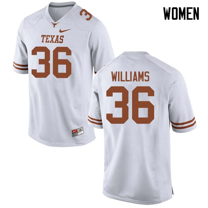 Women #36 Kamari Williams Texas Longhorns College Football Jerseys Sale-White